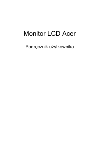 Instrukcja Acer EI431CRS Monitor LCD