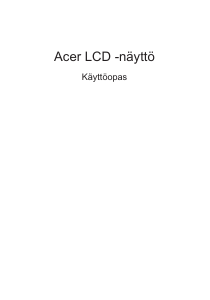 Käyttöohje Acer G233HL Nestekidenäyttö