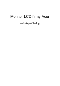 Instrukcja Acer G246HLA Monitor LCD