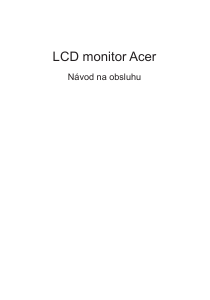 Návod Acer G247HYL LCD monitor