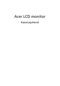 Kasutusjuhend Acer GF246 LCD-kuvar
