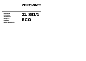 Handleiding Zerowatt ZL 831/1 Eco Vaatwasser