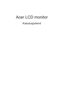 Kasutusjuhend Acer SA230A LCD-kuvar
