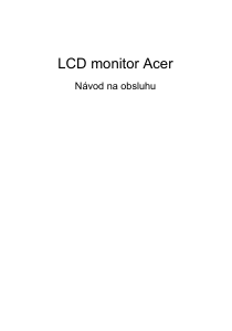 Návod Acer V226HQLB LCD monitor