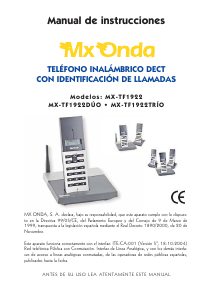 Manual de uso MX Onda MX-TF1922 Teléfono inalámbrico