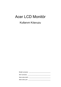 Kullanım kılavuzu Acer VA240HQ LCD ekran