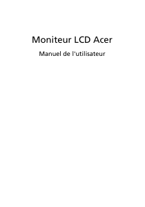 Mode d’emploi Acer VG272UV Moniteur LCD