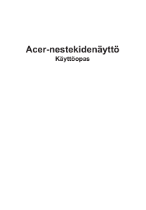 Käyttöohje Acer VW257 Nestekidenäyttö