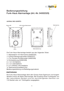 Bedienungsanleitung Heitech 04002325 Alarmsystem