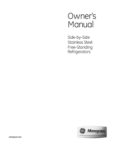Manual Monogram ZFSB23DXASS Fridge-Freezer
