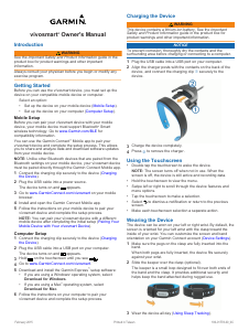 Bruksanvisning Garmin vivosmart Sportklocka