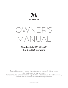 Mode d’emploi Monogram ZISB360DXB Réfrigérateur combiné