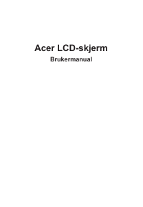 Bruksanvisning Acer KA272U LCD-skjerm