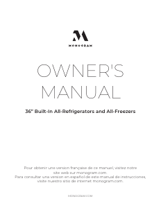 Manual Monogram ZIRS360NXARH Fridge-Freezer
