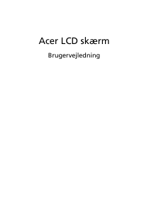 Brugsanvisning Acer KG251QH LCD-skærm