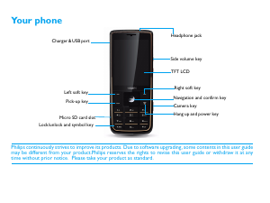 Manual Philips CTX623BLK Mobile Phone
