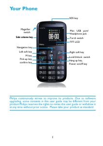 Manual Philips CTX2566BU Mobile Phone