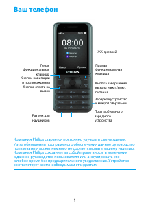 Посібник Philips CTE181BK Мобільний телефон