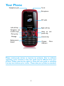 Manual Philips CTE122BLK Mobile Phone