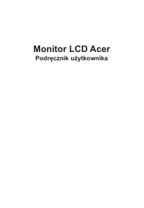 Instrukcja Acer KG271C Monitor LCD