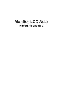 Návod Acer KG272S LCD monitor