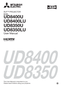 Bruksanvisning Mitsubishi UD8350U Projektor