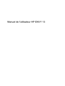 Mode d’emploi HP Envy 13 Ordinateur portable