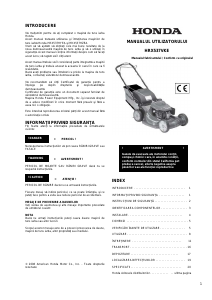 Manual Honda HRX537VKE Mașină de tuns iarbă