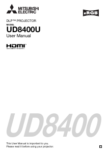Bruksanvisning Mitsubishi UD8400U Projektor