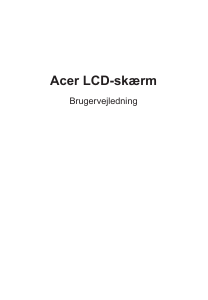 Brugsanvisning Acer P167Q LCD-skærm