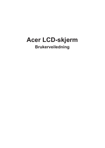 Bruksanvisning Acer PE270K LCD-skjerm