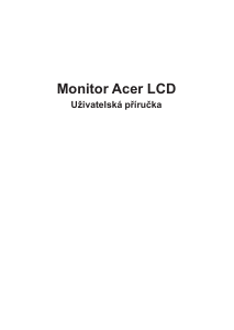 Manuál Acer PE270K LCD monitor