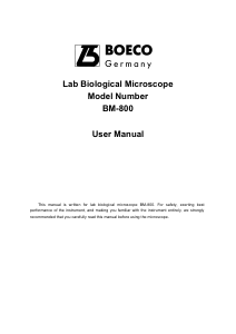 Handleiding Boeco BM-800 Microscoop