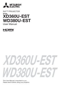 Bruksanvisning Mitsubishi WD380U-EST Projektor