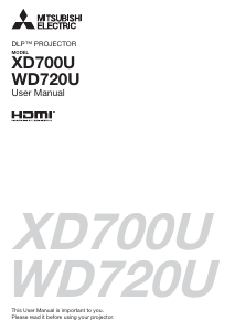 Bruksanvisning Mitsubishi WD720U Projektor