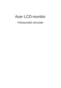 Használati útmutató Acer RRG270 LCD-monitor