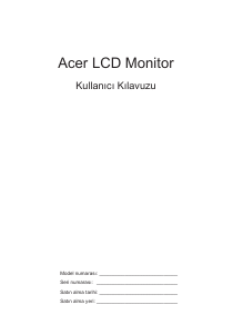 Kullanım kılavuzu Acer RRG270 LCD ekran