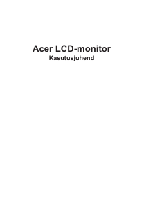 Kasutusjuhend Acer X25 LCD-kuvar