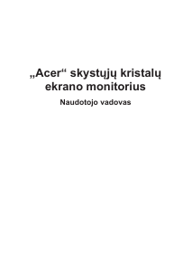 Vadovas Acer X34GS Skystakristalis monitorius