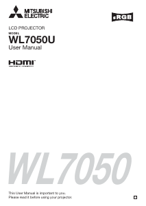 Bruksanvisning Mitsubishi WL7050U Projektor