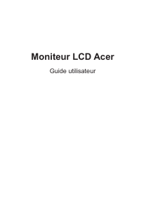 Mode d’emploi Acer X34P Moniteur LCD