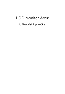 Návod Acer X35 LCD monitor