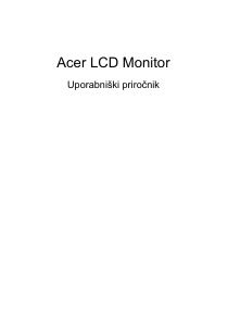 Priročnik Acer X35 LCD-zaslon