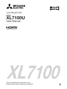 Bruksanvisning Mitsubishi WL7100U Projektor