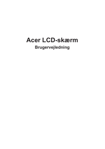 Brugsanvisning Acer X38P LCD-skærm