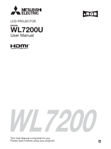 Bruksanvisning Mitsubishi WL7200U Projektor