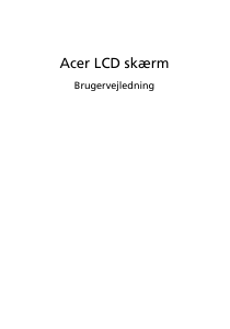 Brugsanvisning Acer XB271HUA LCD-skærm