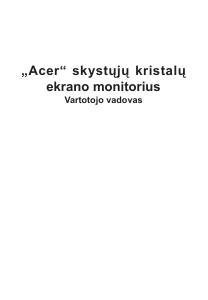 Vadovas Acer XB273GX Skystakristalis monitorius
