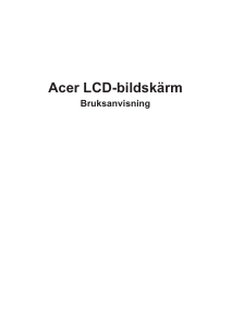 Bruksanvisning Acer XB273KGP LCD skärm