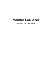 Návod Acer XB273KS LCD monitor
